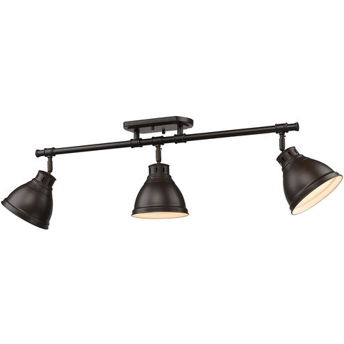 Duncan 3 Light 35 inch Rubbed Bronze Semi-flush Ceiling Light, Track Light