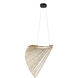 Eco Collection - Madera Family 23.75 inch Matte Black and Natural Wood Pendant Ceiling Light, EVOLV