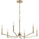 Malene 6 Light Champagne Bronze Chandelier Ceiling Light, 1 Tier Small