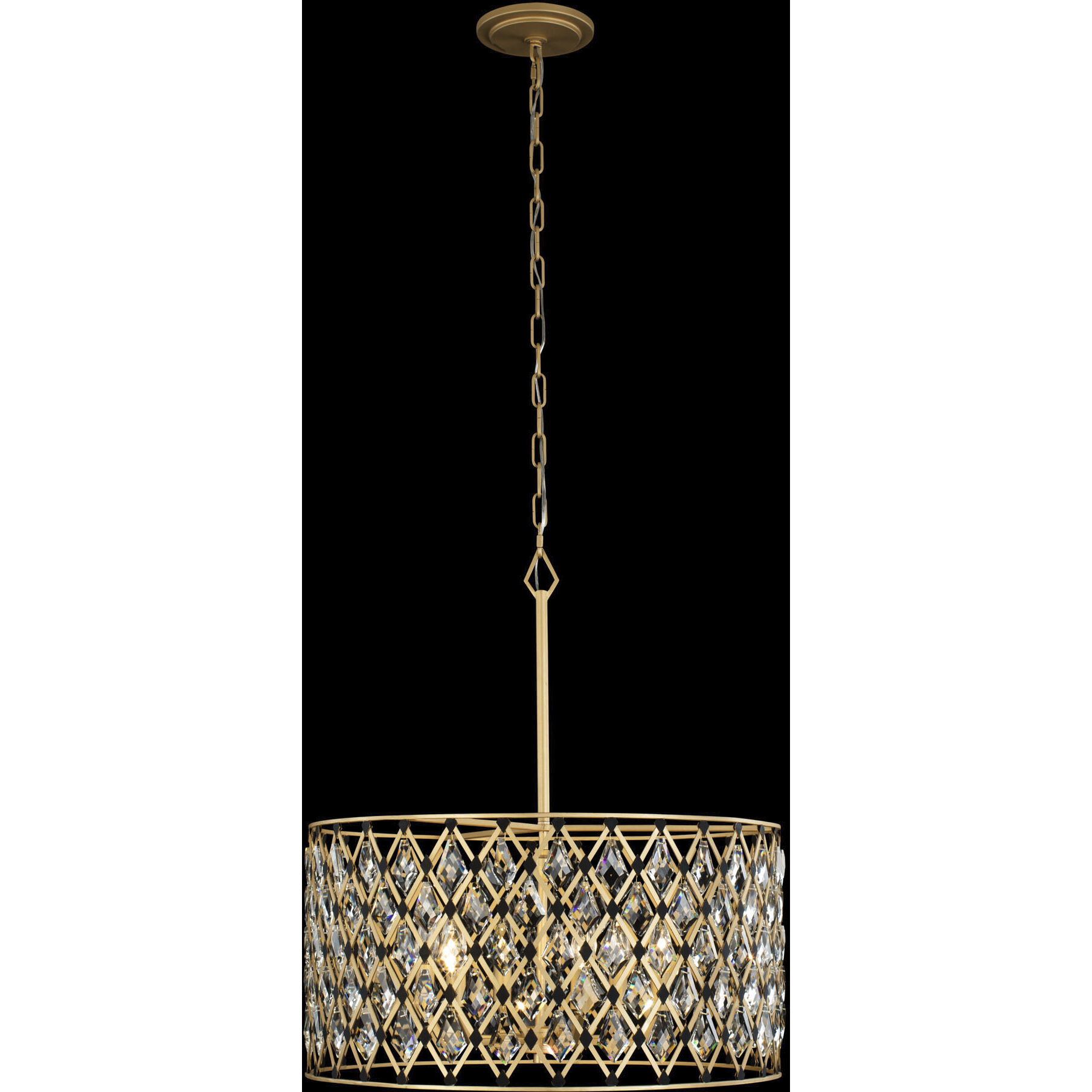 Windsor 6 Light 25 inch French Gold and Matte Black Pendant Ceiling Light