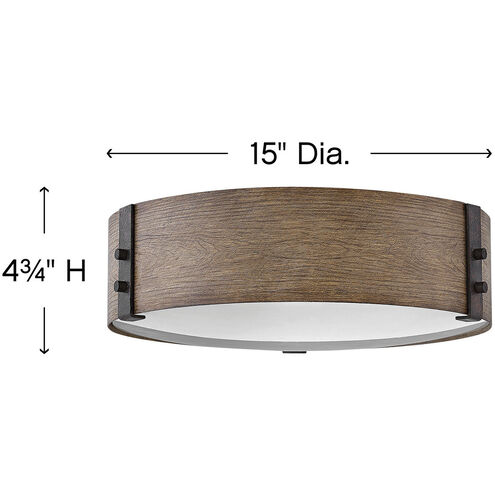 Open Air Sawyer LED 15 inch Sequoia with Iron Rust Outdoor Flush Mount