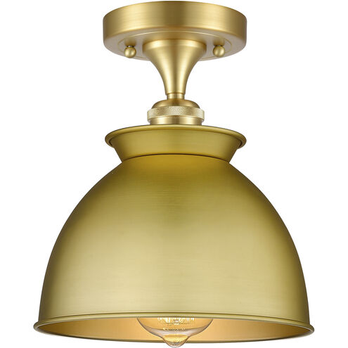 Adirondack 1 Light 8.5 inch Satin Gold Semi-Flush Mount Ceiling Light