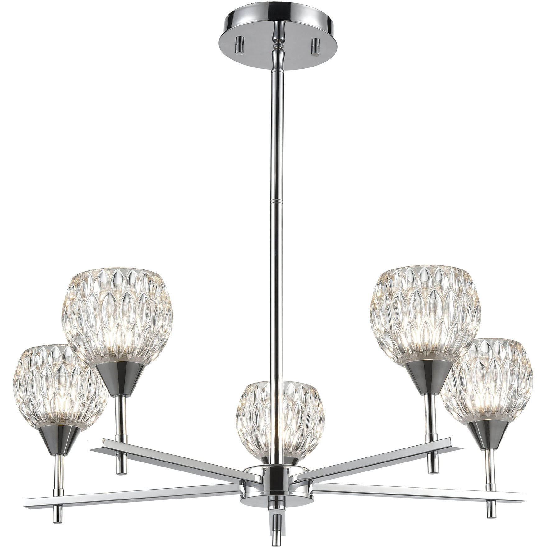 5 arm chrome ceiling light shop
