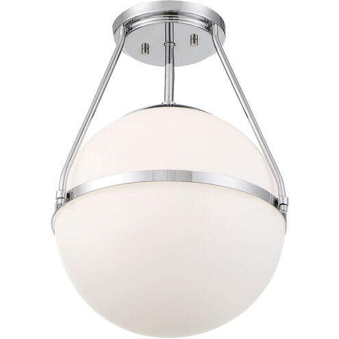 Mid-Century Modern 1 Light 13.25 inch Chrome Semi-Flush Ceiling Light