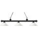 Riviera 3 Light 56.75 inch Matte Black Billiard Ceiling Light in 15.4, Angular Matte Opal Glass