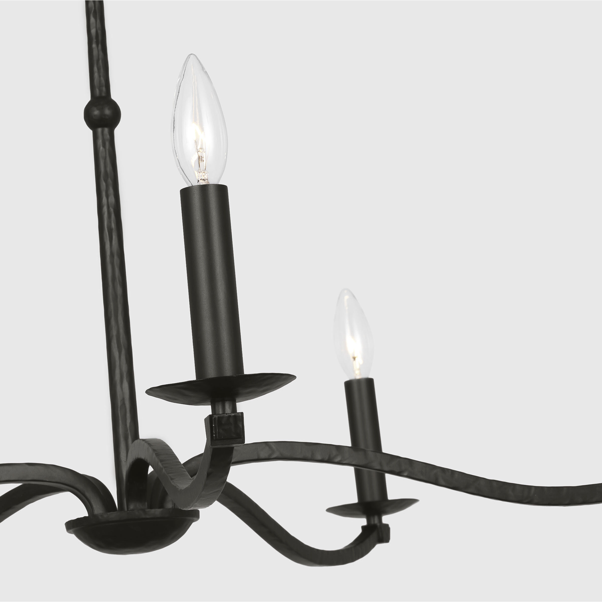 C&M by Chapman & Myers Wellen 5 Light 36 inch Aged Iron Chandelier Ceiling Light