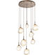 Gem LED 28.1 inch Flat Bronze Chandelier Ceiling Light in 3000K LED, Amber, Round Multi-Port