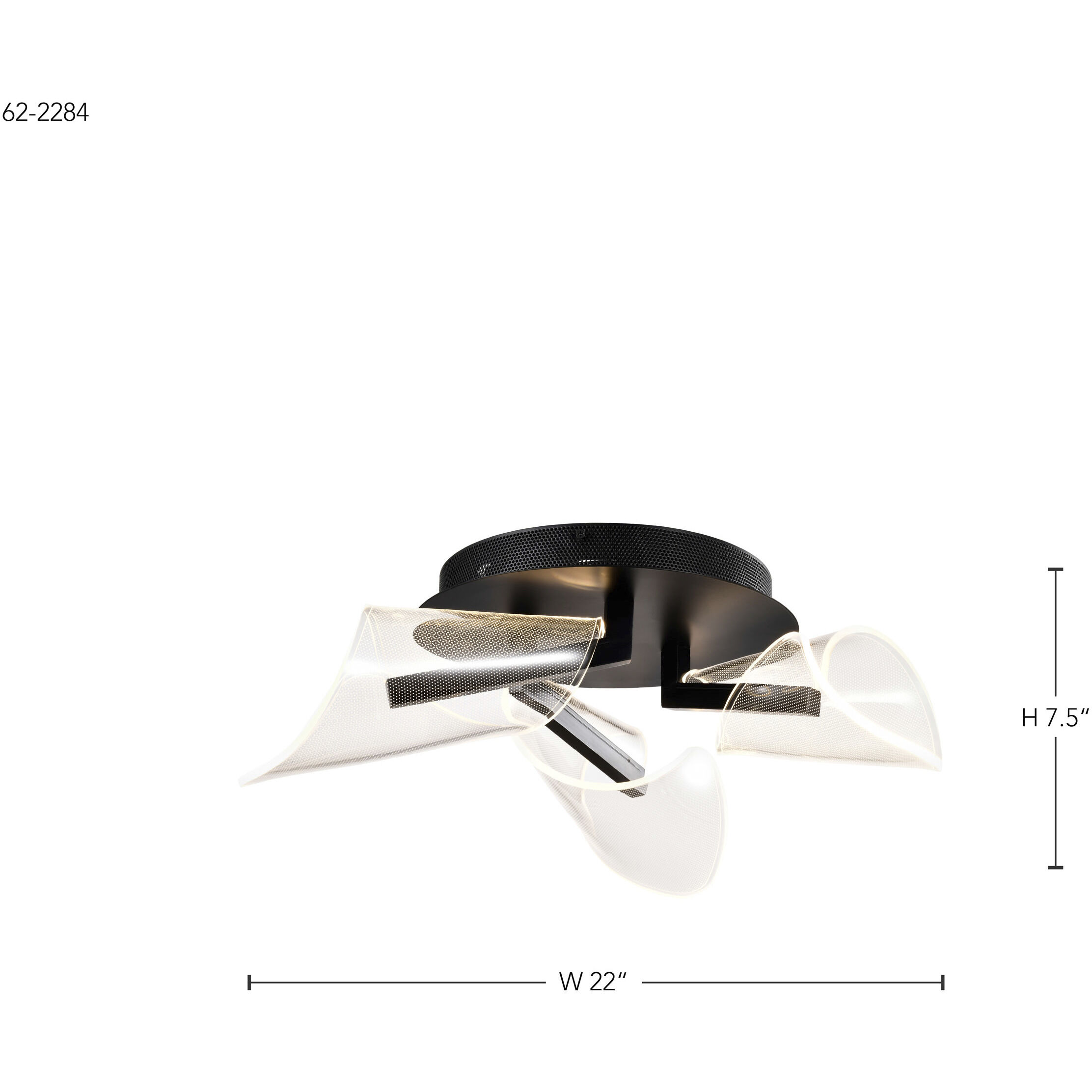 Sedona LED 22 inch Matte Black Flush Mount Ceiling Light