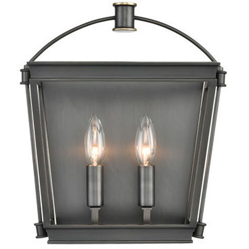 Manor 2 Light 12 inch Urban Bronze Semi-Flush Mount Ceiling Light