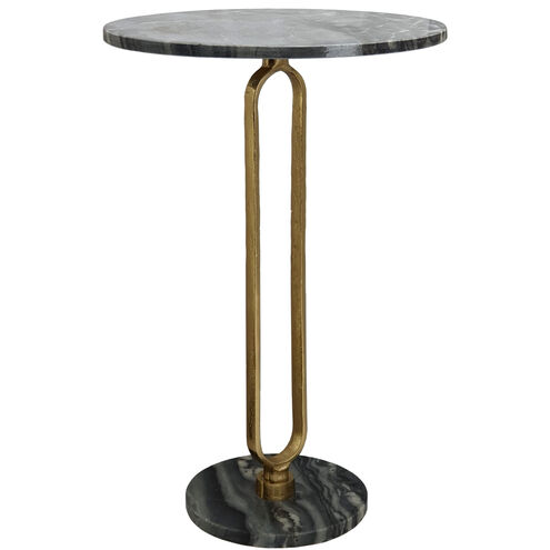 Alexus 16 inch Black and Gold Side Table