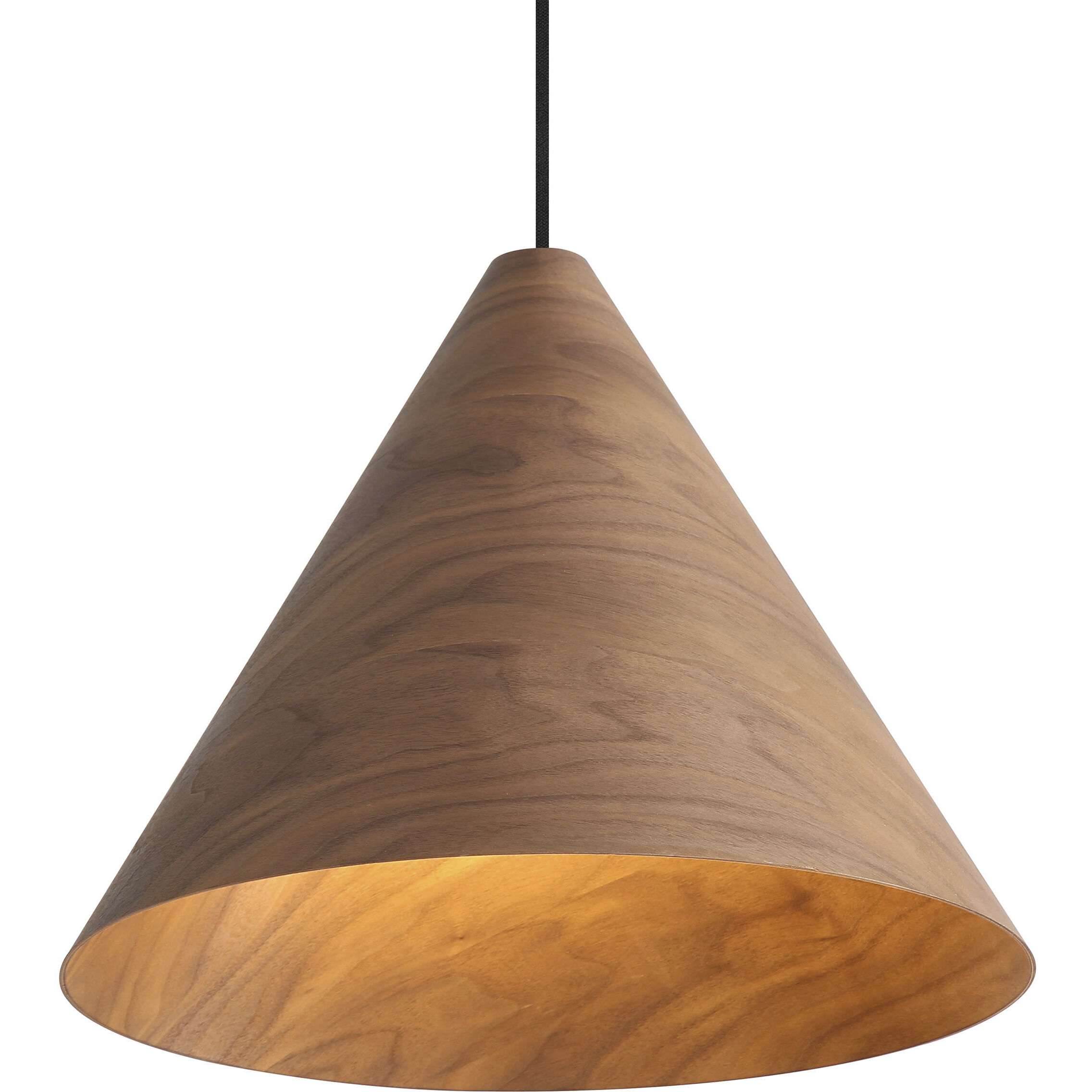 Conique Pendant Ceiling Light in Dark Walnut