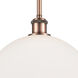 Ballston Athens 1 Light 12 inch Antique Copper Mini Pendant Ceiling Light in Matte White Glass