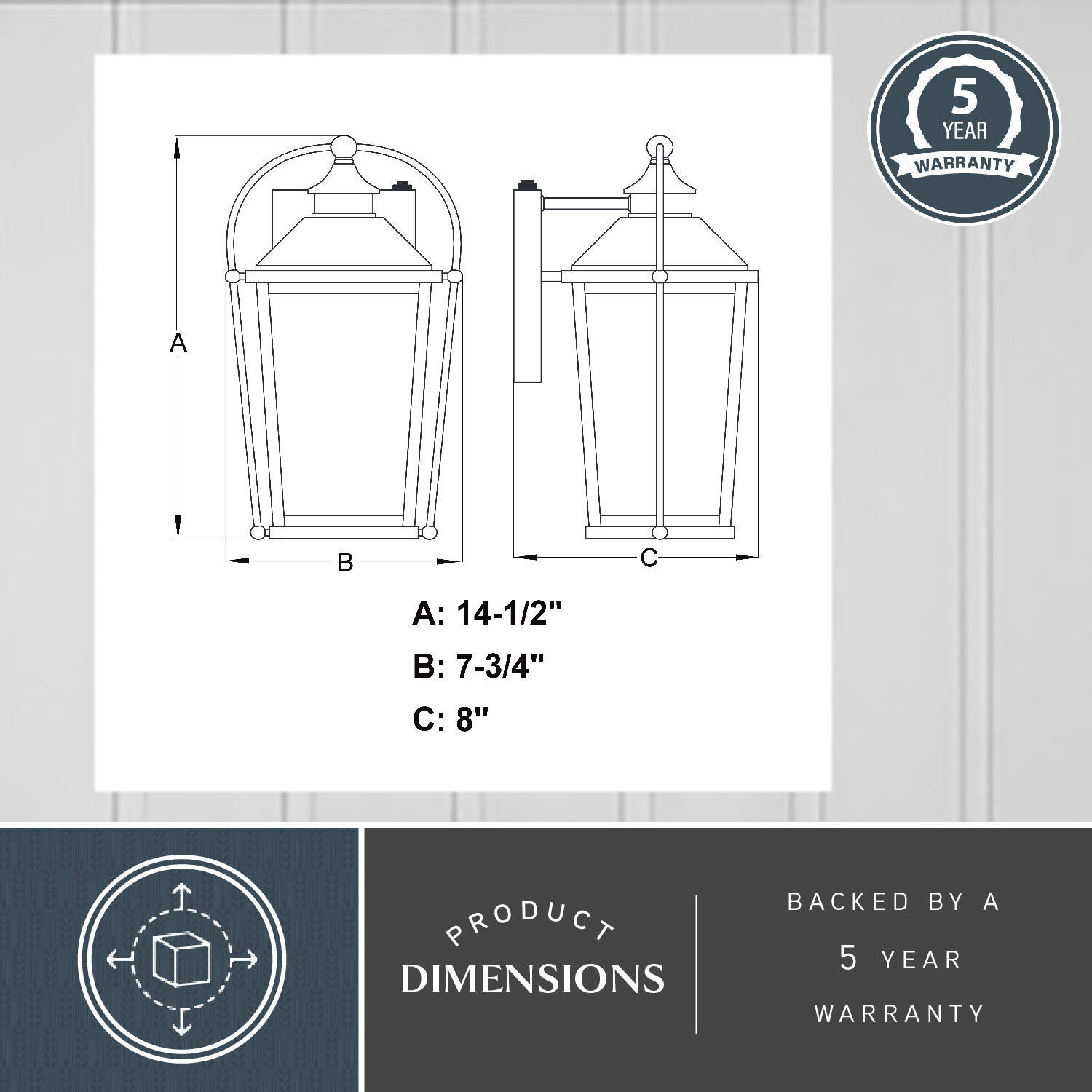 Lexington LED 14.5 inch Textured Black Outdoor Wall