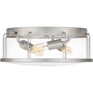 Ludlow 3 Light 13.25 inch Brushed Nickel Flush Mount Ceiling Light