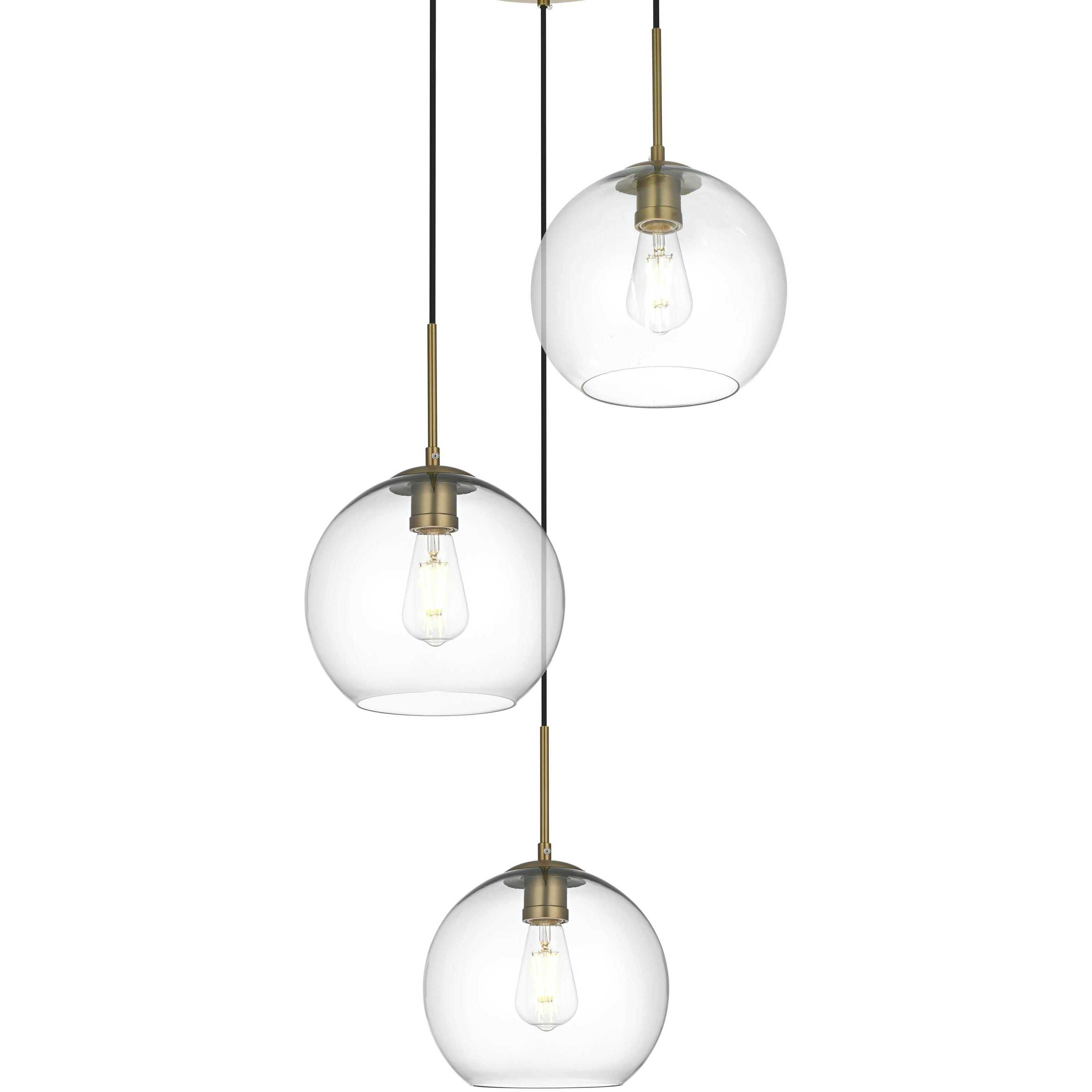 Baxter 3 Light 20 inch Satin Gold Pendant Ceiling Light