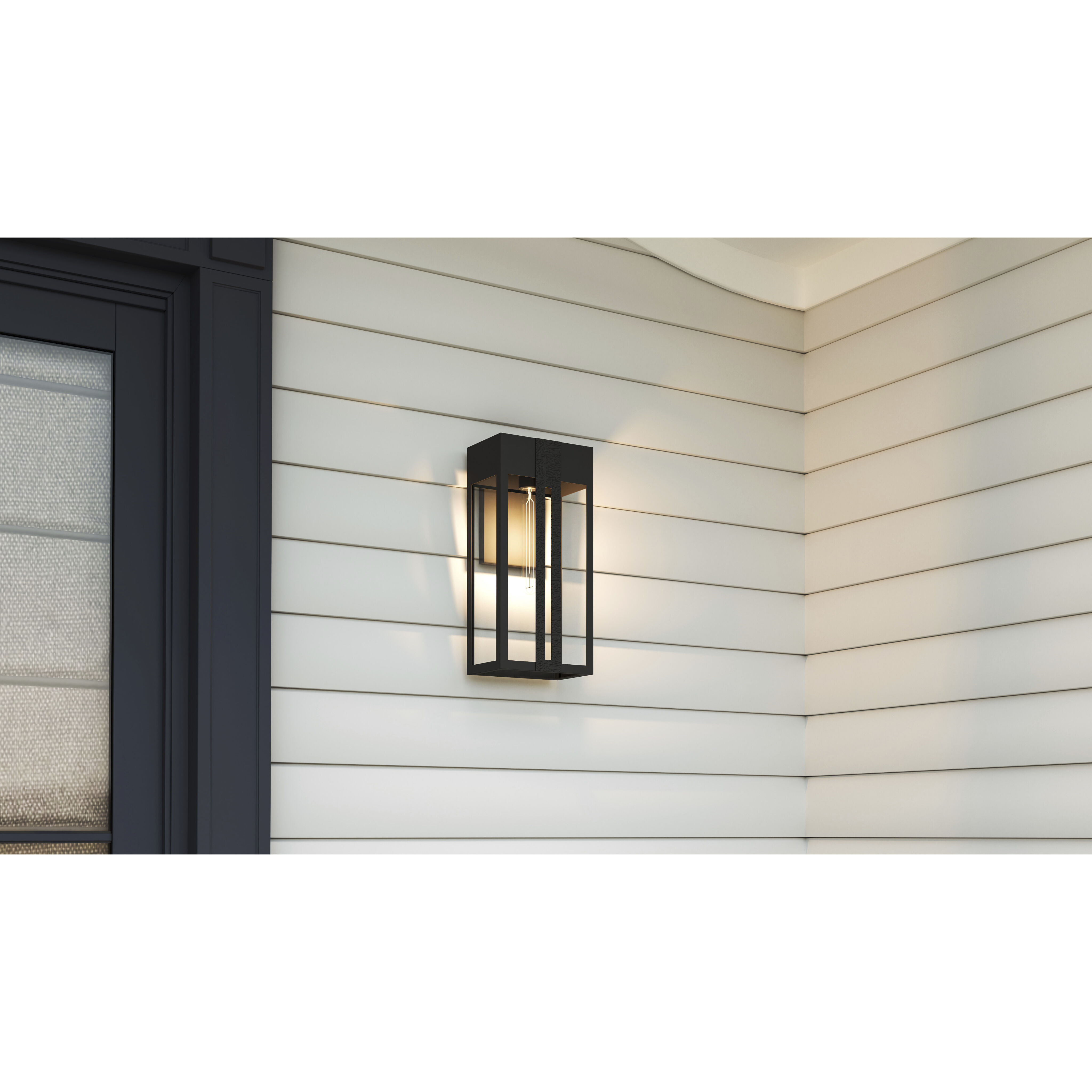 Boswell 1 Light 16 inch Matte Black Outdoor Wall Lantern, Medium