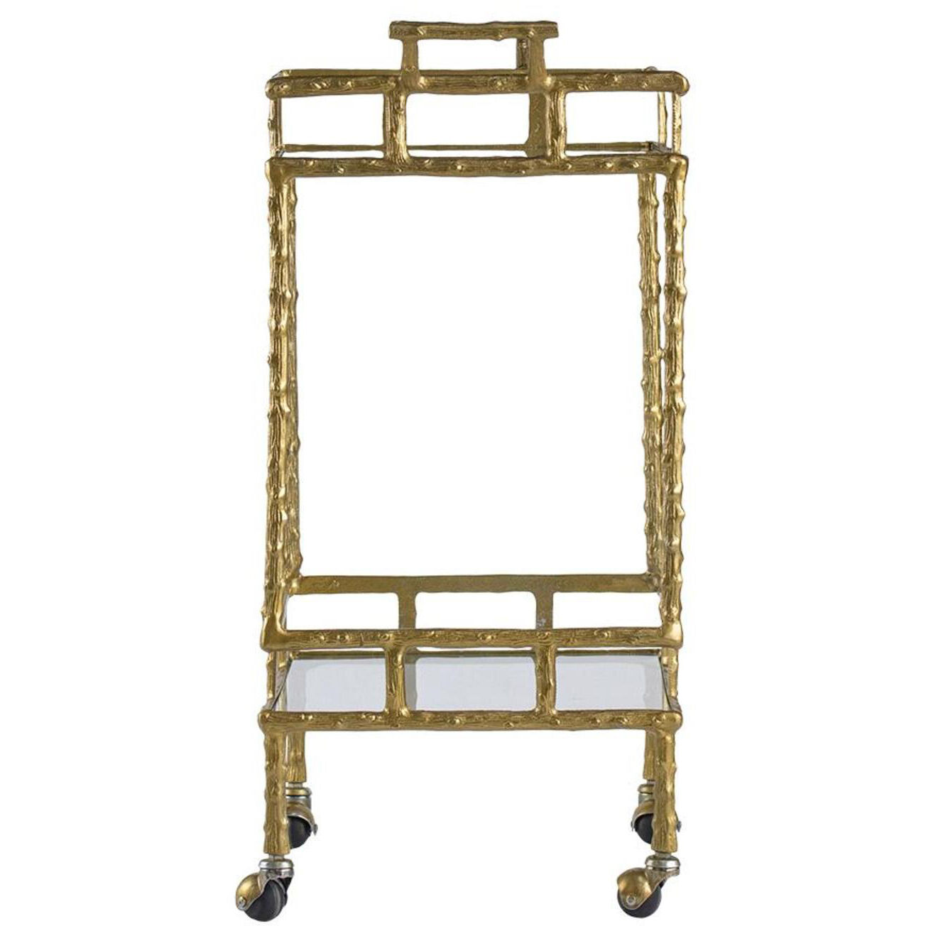 Twig Brass Antique Bar Cart