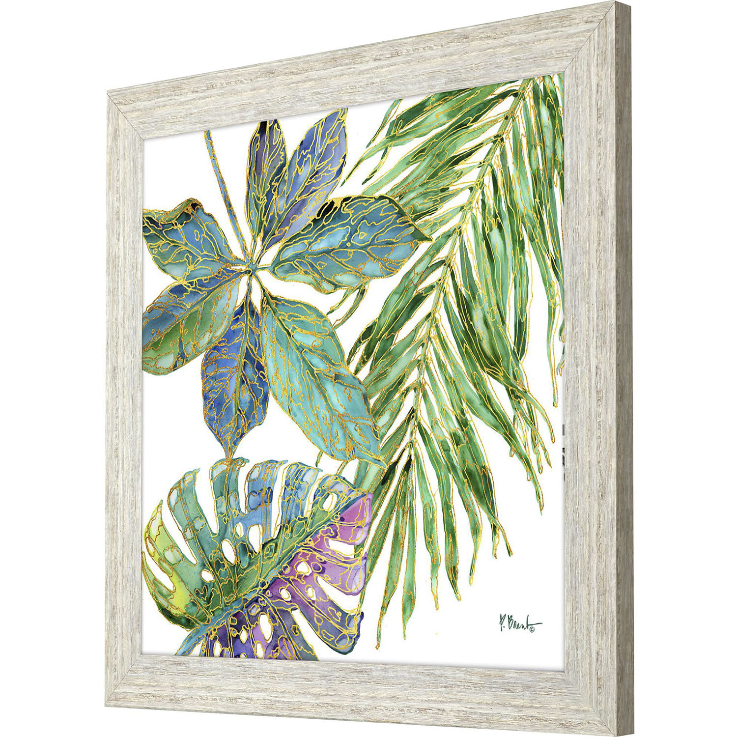 Spectrum Palm Fronds 28 X 28 inch Non-Glass Framed Art, Propac