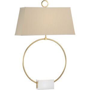 Bradshaw Orrell 38 inch 100.00 watt Antique Gold Leaf/Natural White Table Lamp Portable Light