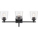 Antonia 3 Light 25.25 inch Coal Black Bath Vanity Light Wall Light