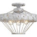 Ferris 3 Light 15 inch Oyster Semi-flush Ceiling Light