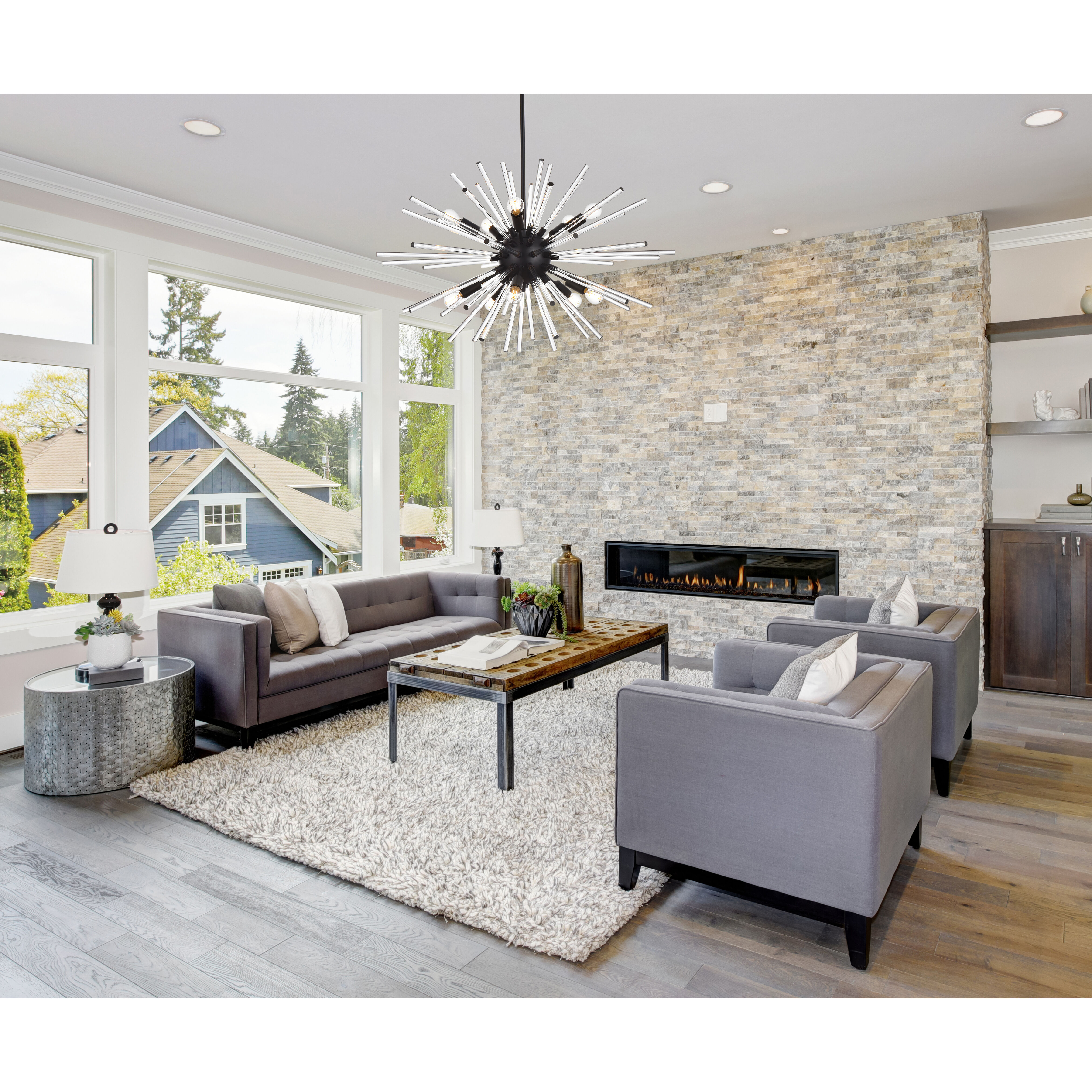 Sienna 10 Light 36 inch Black Pendant Ceiling Light