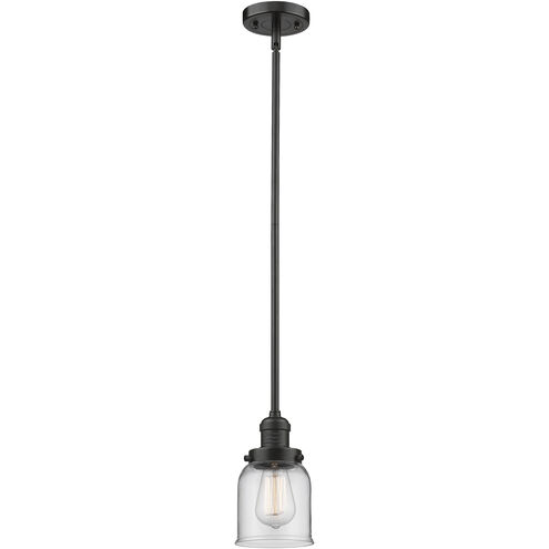 Franklin Restoration Bell LED 5 inch Oil Rubbed Bronze Mini Pendant Ceiling Light in Clear, Franklin Restoration