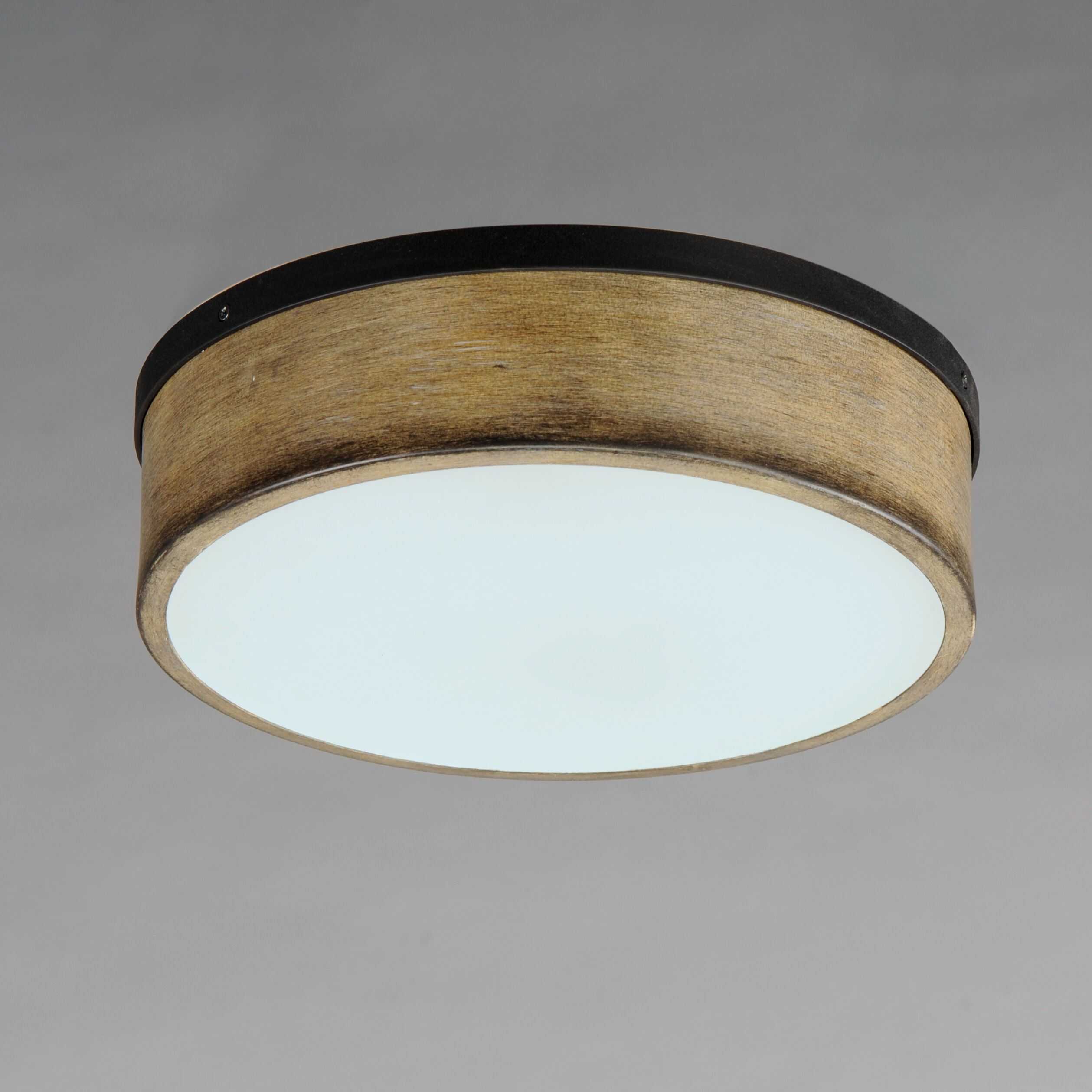 Franklin 2 Light 14 inch Driftwood/Black Flush Mount Ceiling Light
