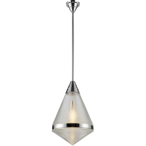 Willard 1 Light 13.5 inch Polished Nickel Pendant Ceiling Light in Clear Prismatic Glass