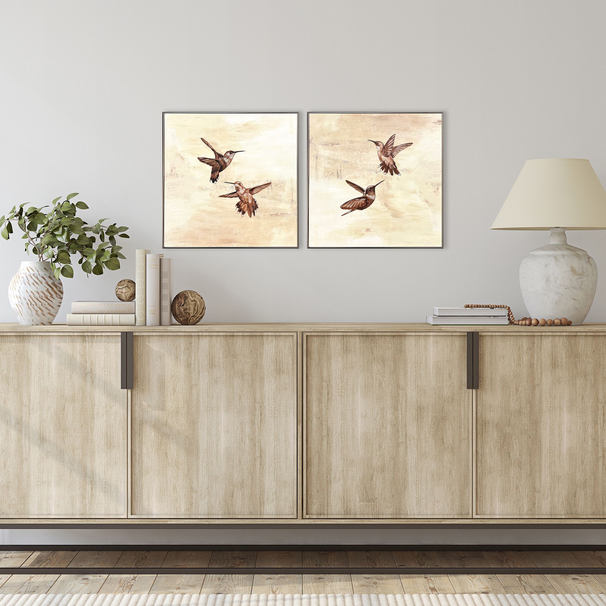 Neutral Flight 14 X 14 inch Non-Glass Framed Art, Propac