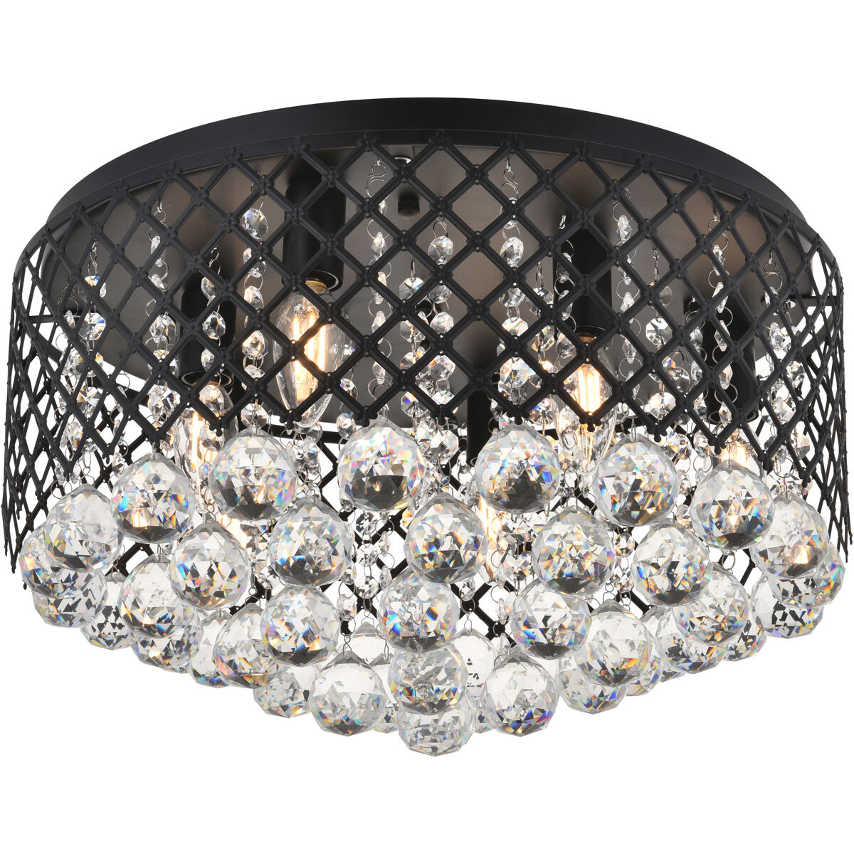 Tully 6 Light 18 inch Matte Black Flush Mount Ceiling Light