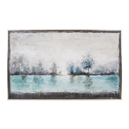 English Gray Morning 61.75 X 37.75 inch Hand Painted Canvas