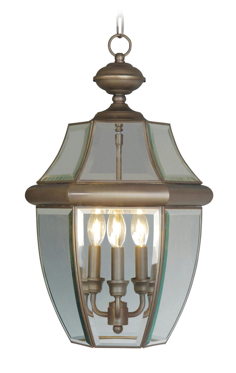 Monterey 3 Light 12.5 inch Bronze Outdoor Pendant Lantern