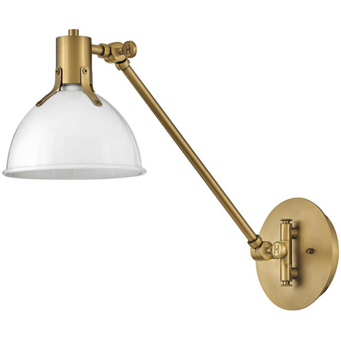 Argo 1 Light 7 inch Polished White with Lacquered Brass Indoor Wall Sconce Wall Light