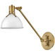 Argo LED 7 inch Polished White with Lacquered Brass Indoor Wall Sconce Wall Light