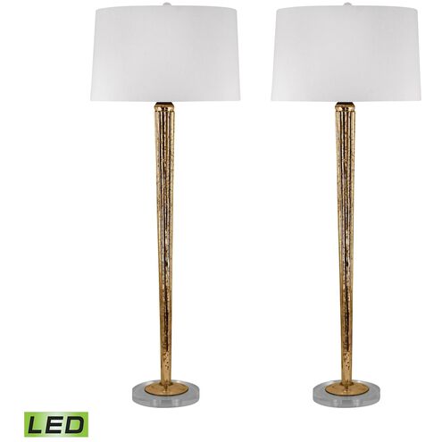 Dimond Lighting 711/S2-LED Mercury Glass 37 inch 9.50 watt Gold Mercury  Buffet Lamp Portable Light in LED, Set of 2