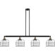 Franklin Restoration Large Bell Cage 4 Light 52.63 inch Black Antique Brass Island Light Ceiling Light in Matte White with Cage, Franklin Restoration