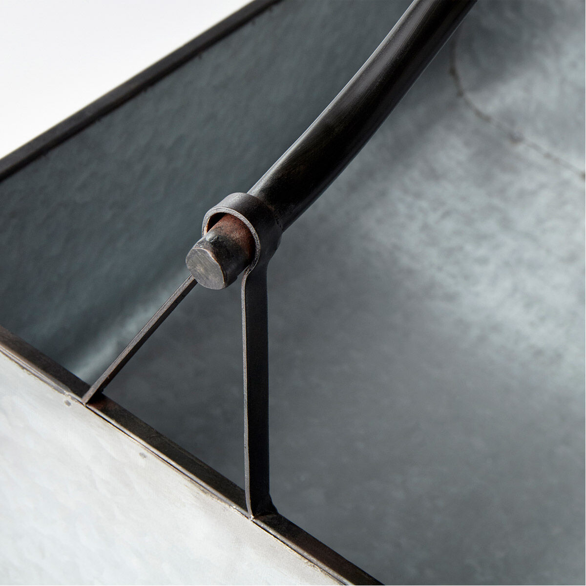 Ella Galvanized Metal And Brown Container