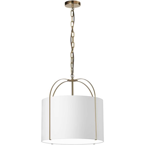 Quincy 1 Light 18 inch Gold with White Pendant Ceiling Light