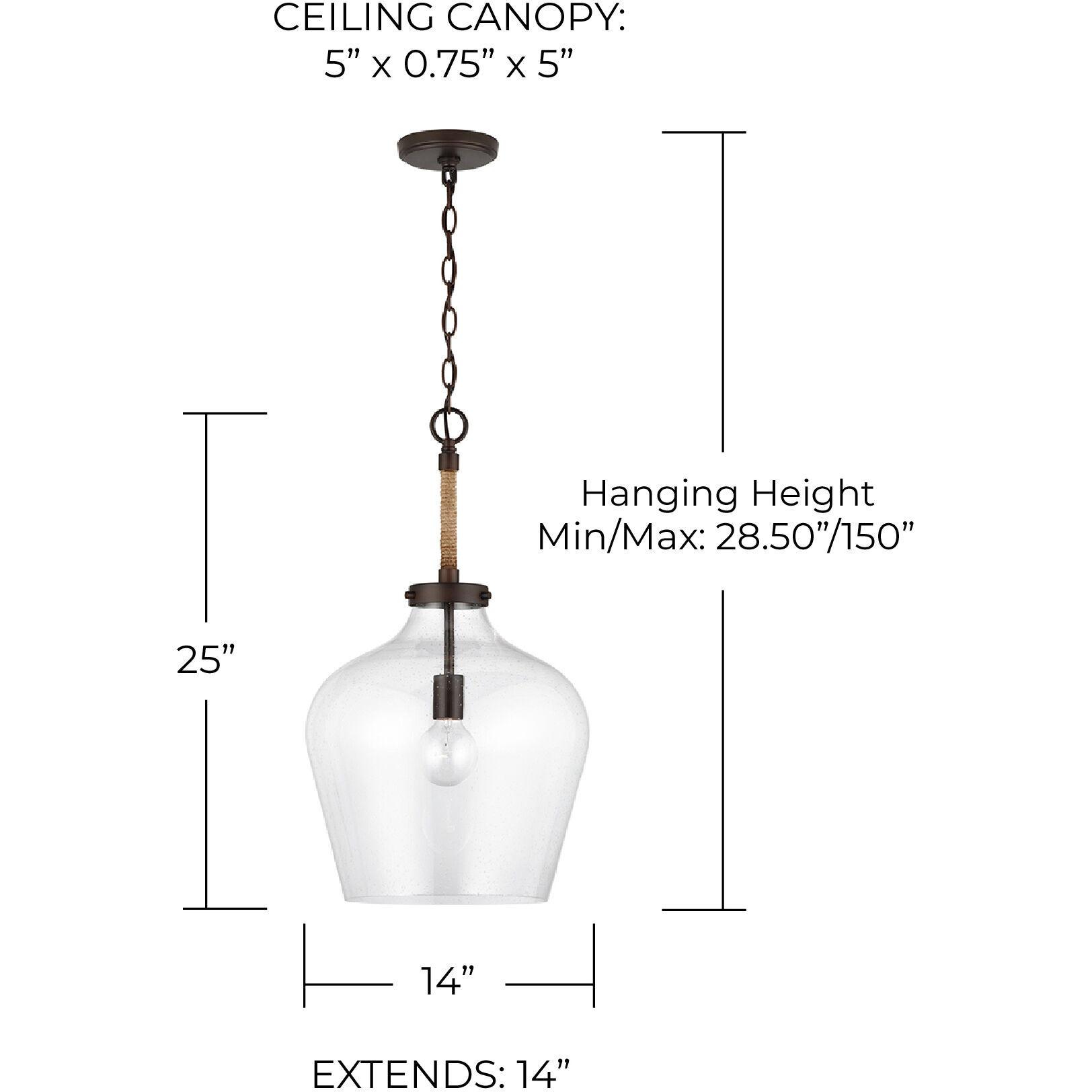 Boland 1 Light 14 inch Bronze Pendant Ceiling Light