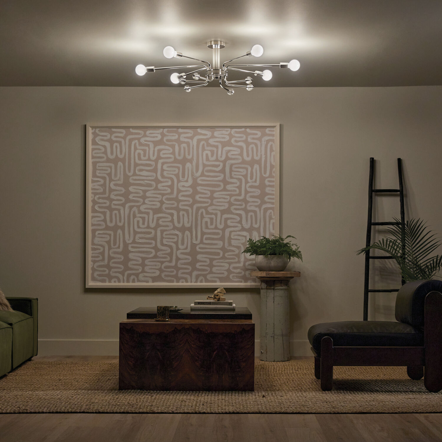 Ocala LED 24.25 inch Polished Nickel Flush Mount Ceiling Light