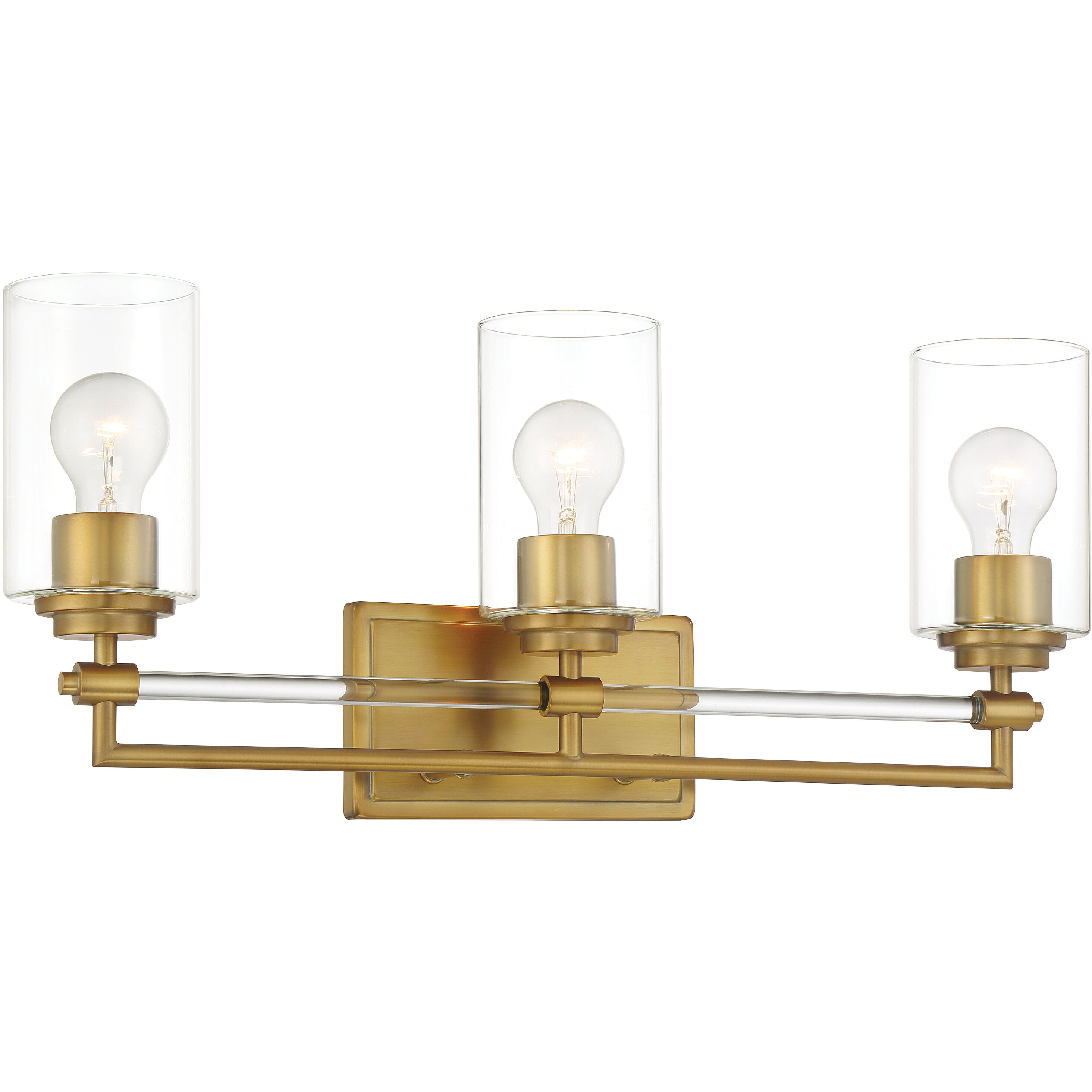 Binsly 3 Light 24 inch Aged Brass Bath Vanity Wall Light