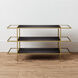 Carrick 60 X 18 inch Dark Brown with Brass and Clear Console Table