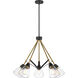 Starlight 5 Light 28.13 inch Matte Black and Natural Brass Chandelier Ceiling Light