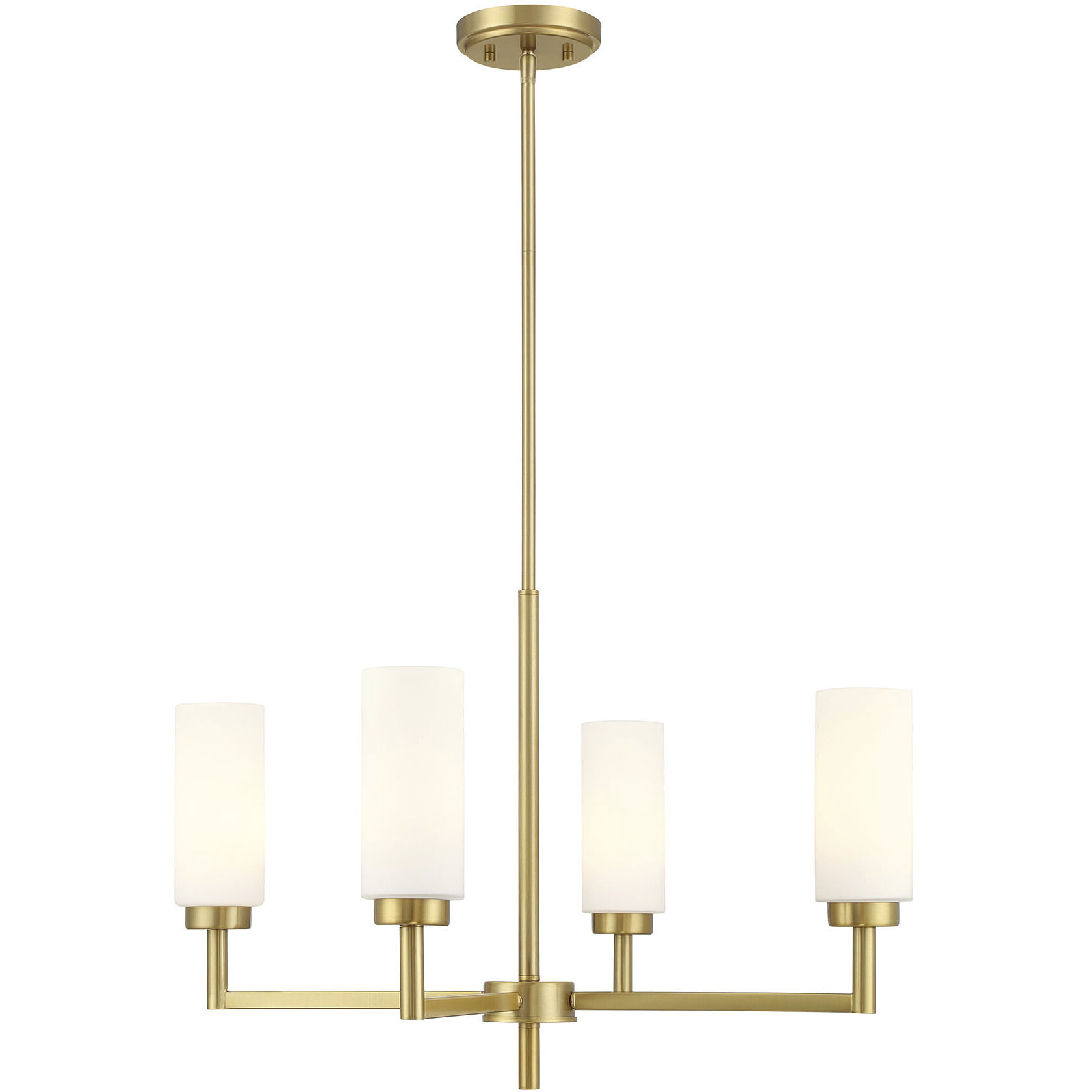 Contemporary 4 Light 26 inch Natural Brass Chandelier Ceiling Light