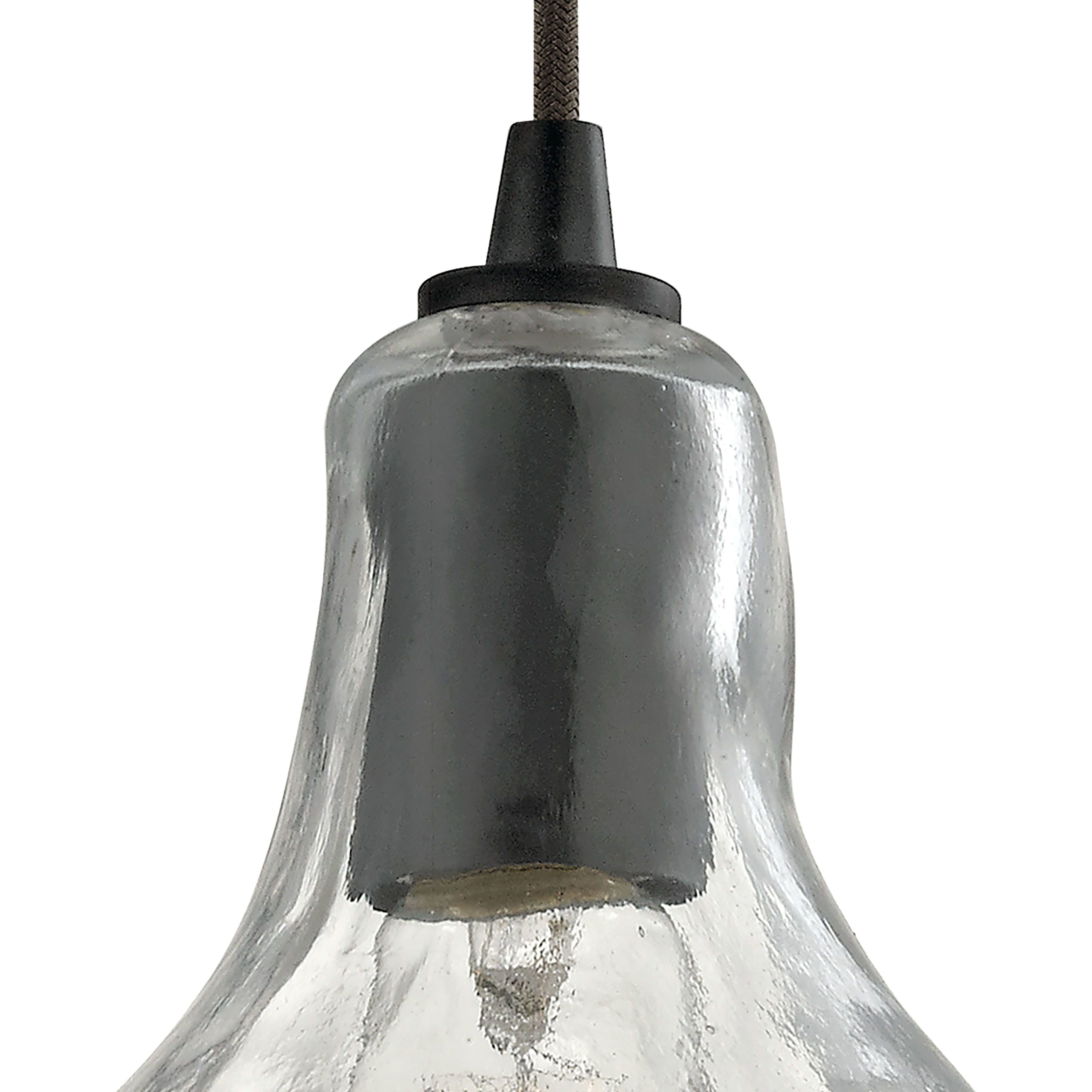 Hand Formed Glass 1 Light 10 inch Oil Rubbed Bronze Mini Pendant Ceiling Light