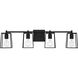 Dunn 4 Light 32 inch Flat Black Vanity Light Wall Light