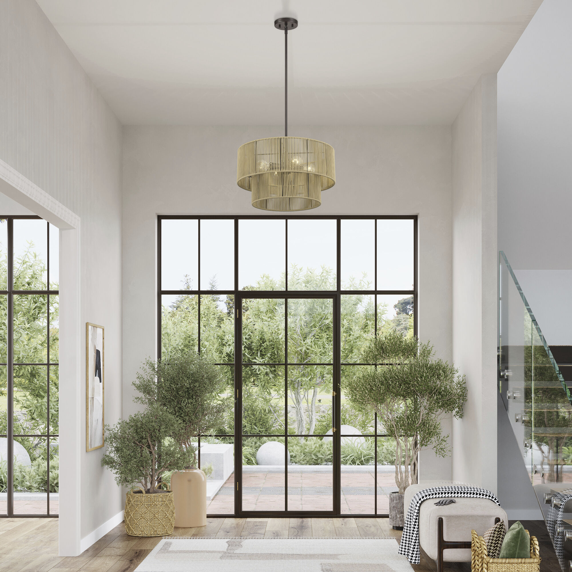 Acordia 4 Light 20 inch English Bronze Pendant Chandelier Ceiling Light