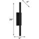Mono 1 Light 26 inch Black Outdoor Wall Sconce