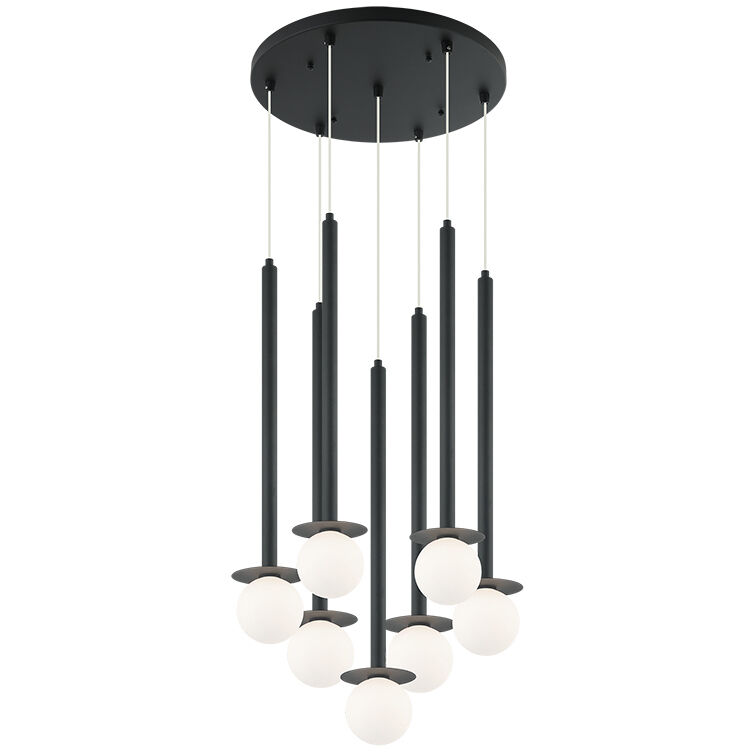 Reigndrop 7 Light 17.75 inch Matte Black Pendant Ceiling Light
